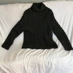 L.L. Bean Dark Charcoal Turtleneck Sweater